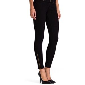 PAIGE Black Skinny Jeans Zipper Ankles
